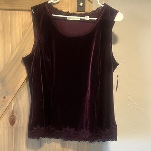 Coldwater Creek Velvet Tank Top - Deep Purple